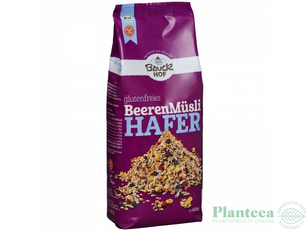 Musli ovaz fructe padure fara gluten eco 425g - BAUCK HOF