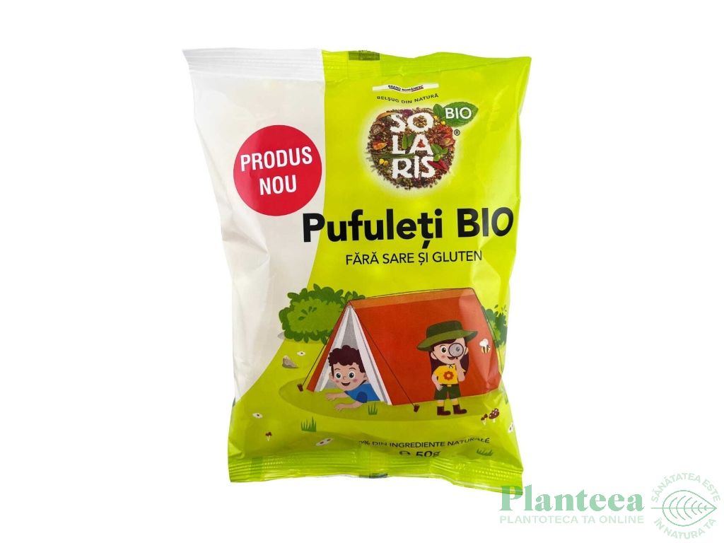 Pufuleti porumb fara sare fara gluten bio 50g - SOLARIS