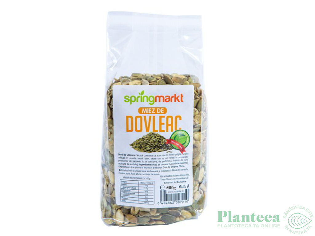 Seminte dovleac decojite 500g - SPRINGMARKT