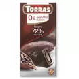 Ciocolata neagra 72%cacao fara zahar fara gluten 75g - TORRAS