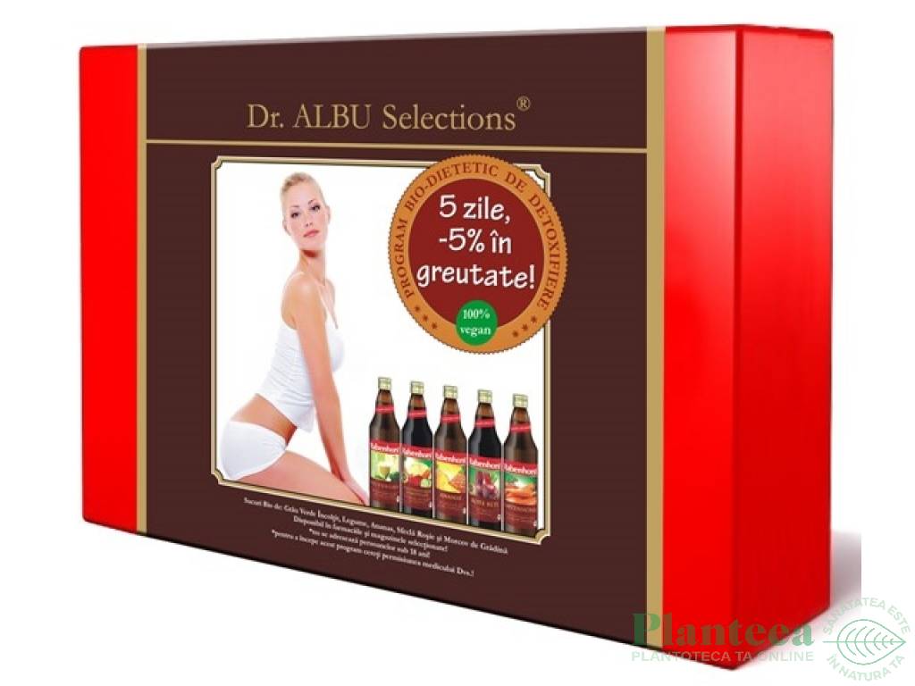 Kit 5 zile program dietetic detoxifiere 5x750ml - DR ALBU SELECTIONS
