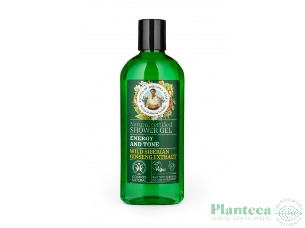 Gel dus energizant tonifiant ginseng siberian 260ml - GREEN AGAFIA