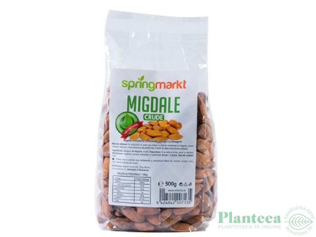 Migdale intregi crude 500g - SPRINGMARKT