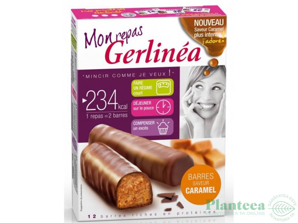 Batoane inlocuire masa ciocolata crema caramel 12x31g - GERLINEA
