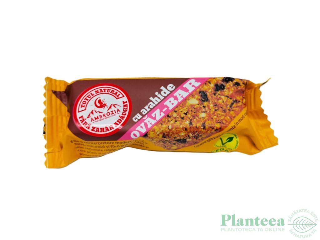 Baton vegan ovaz arahide fructe uscate 60g - AMBROZIA