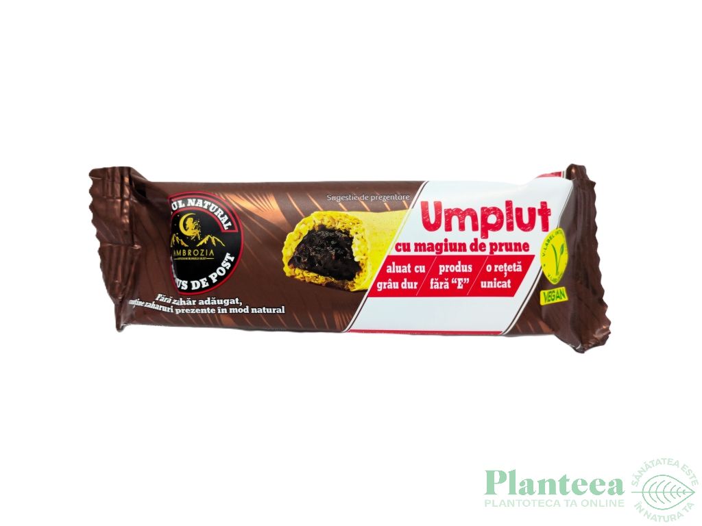 Baton vegan umplut magiun prune fara zahar 60g - AMBROZIA