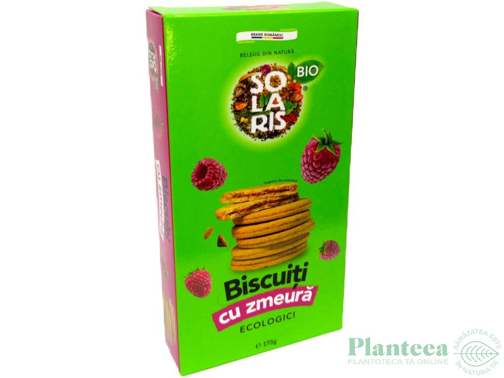 Biscuiti crema zmeura eco 175g - SOLARIS BIO