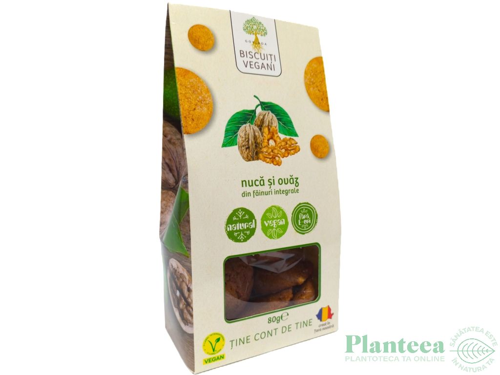 Biscuiti vegani integrali nuca ovaz 80g - GOVINDA