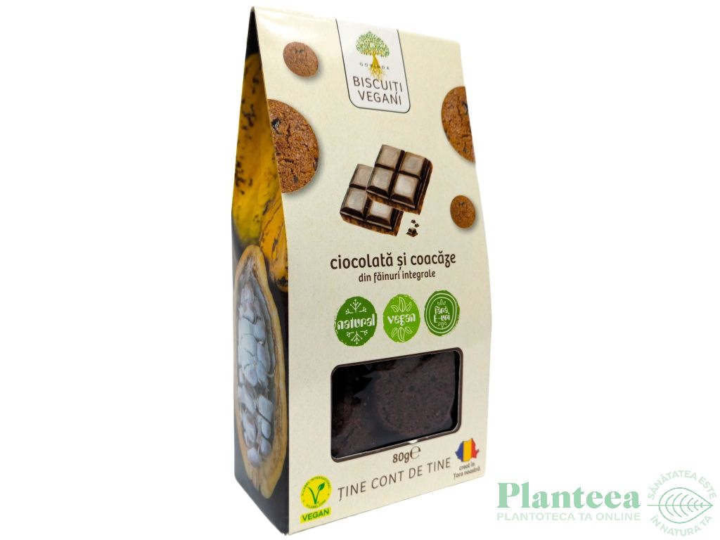 Biscuiti vegani integrali ciocolata coacaze 80g - GOVINDA