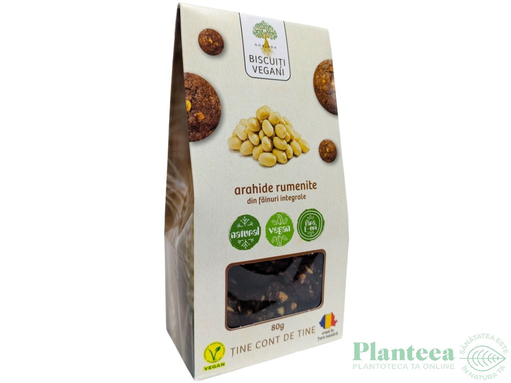 Biscuiti vegani integrali arahide rumenite 80g - GOVINDA