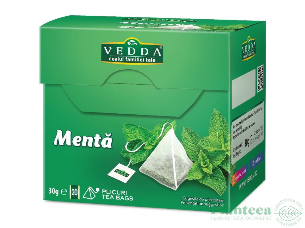 Ceai menta piramide 20x1,5g - VEDDA