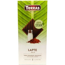 Ciocolata lapte integral fara zahar fara gluten Stevia 100g - TORRAS