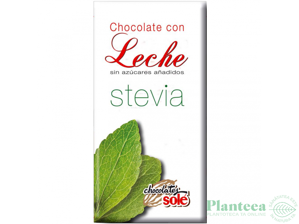 Ciocolata lapte stevia 100g - SOLE