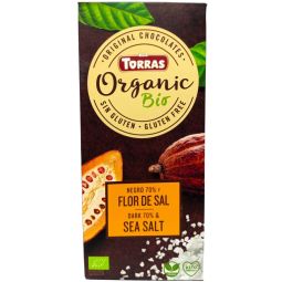 Ciocolata neagra 70%cacao sare mare fara gluten bio 100g - TORRAS