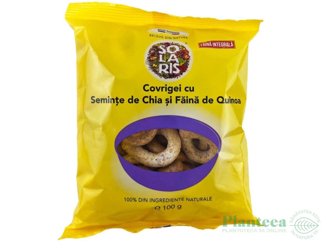 Covrigei integrali seminte chia quinoa 100g - SOLARIS