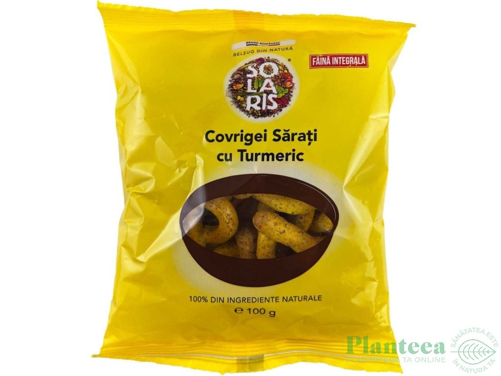 Covrigei integrali sarati turmeric 100g - SOLARIS