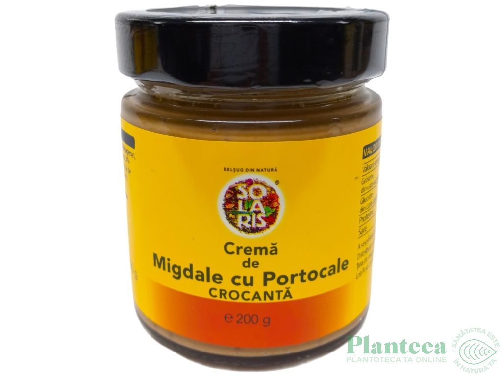 Crema tartinabila crocanta migdale portocale 200g - SOLARIS