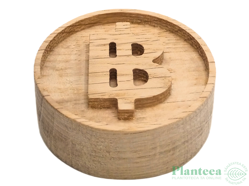 Difuzor uleiuri esentiale lemn masiv stejar model bitcoin 50x20mm 1b - DECORATIUNI ALTFEL