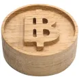 Difuzor uleiuri esentiale lemn masiv stejar model bitcoin 50x20mm 1b - DECORATIUNI ALTFEL