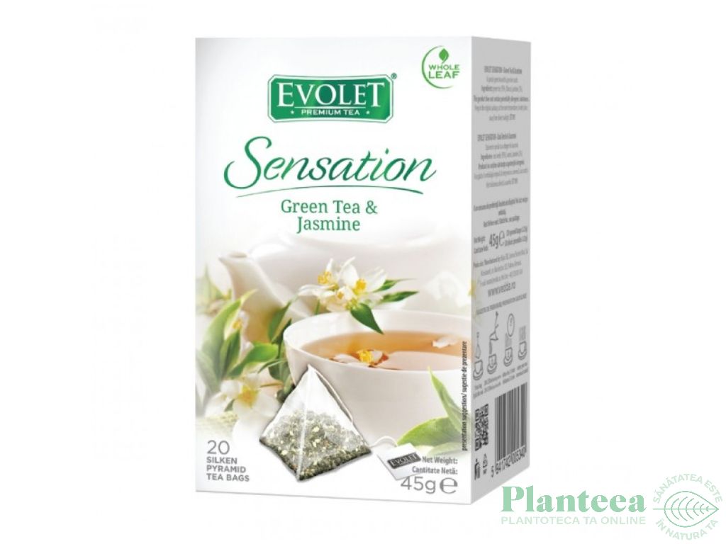 Ceai verde iasomie Sensation piramide 20x2,25g - EVOLET