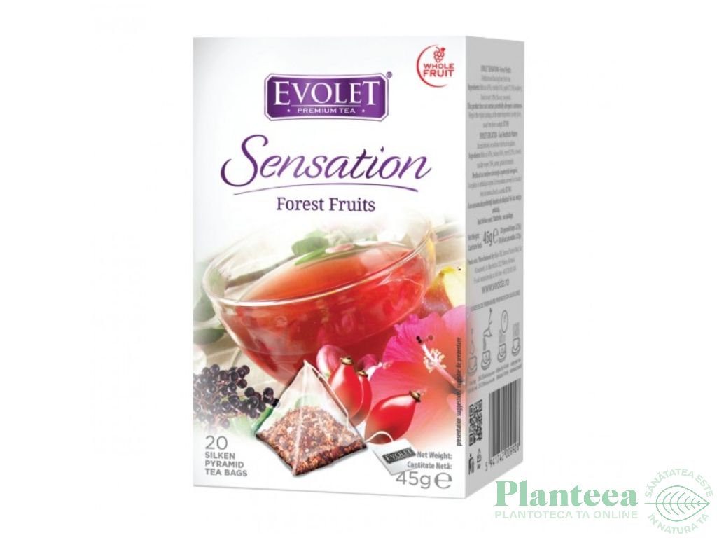 Ceai fructe padure Sensation piramide 20x2,25g - EVOLET