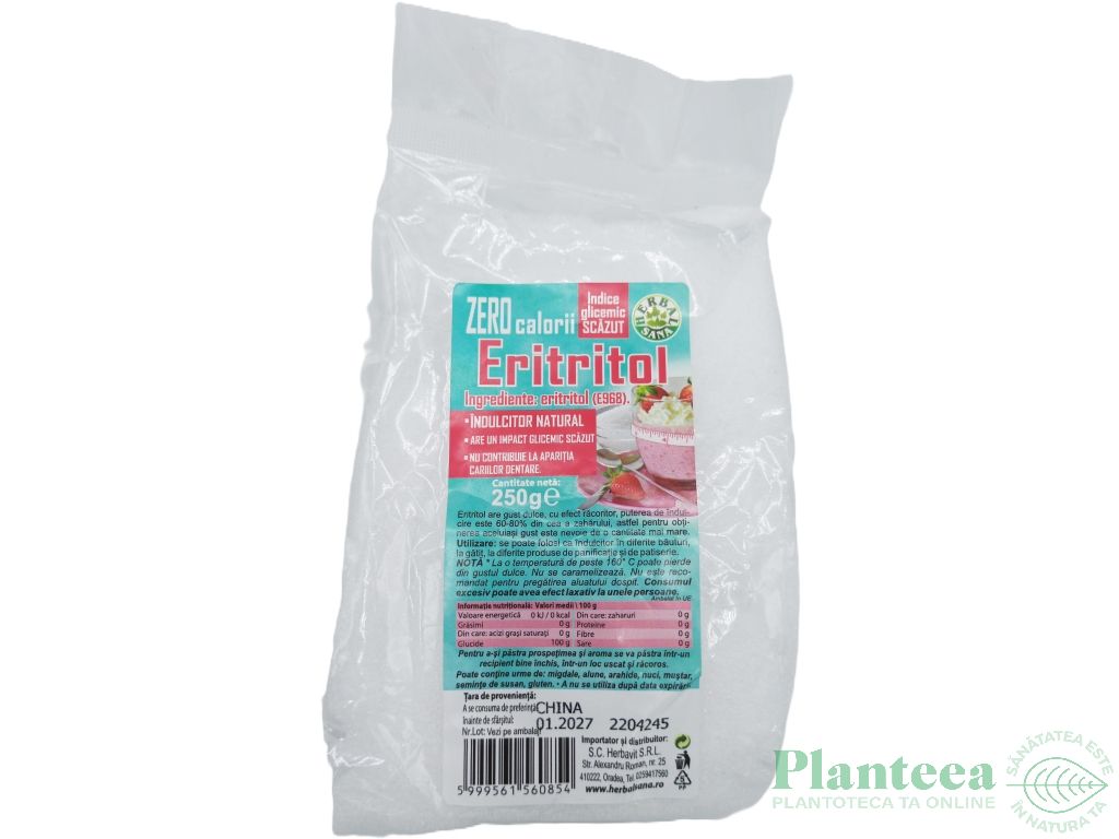 Eritritol indulcitor cristalizat 250g - HERBAL SANA