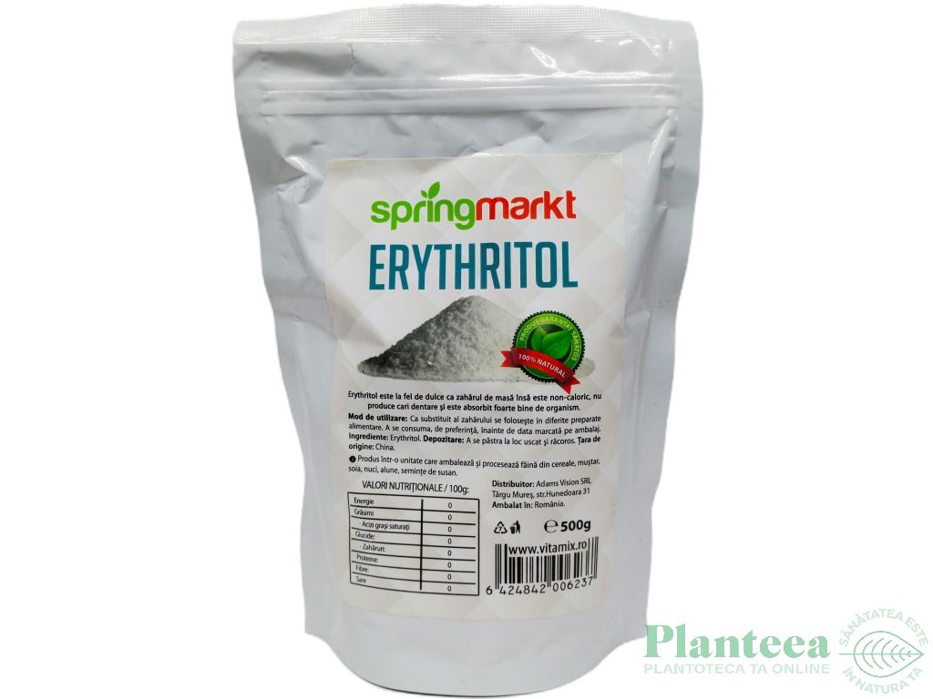 Erythritol indulcitor cristalizat 500g - SPRINGMARKT