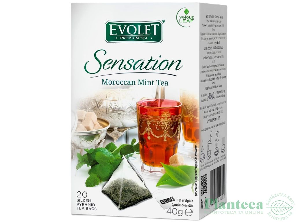 Ceai verde menta Moroccan Mint Sensation piramide 20x2g - EVOLET