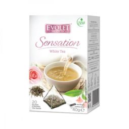 Ceai alb trandafir Sensation piramide 20x2g - EVOLET