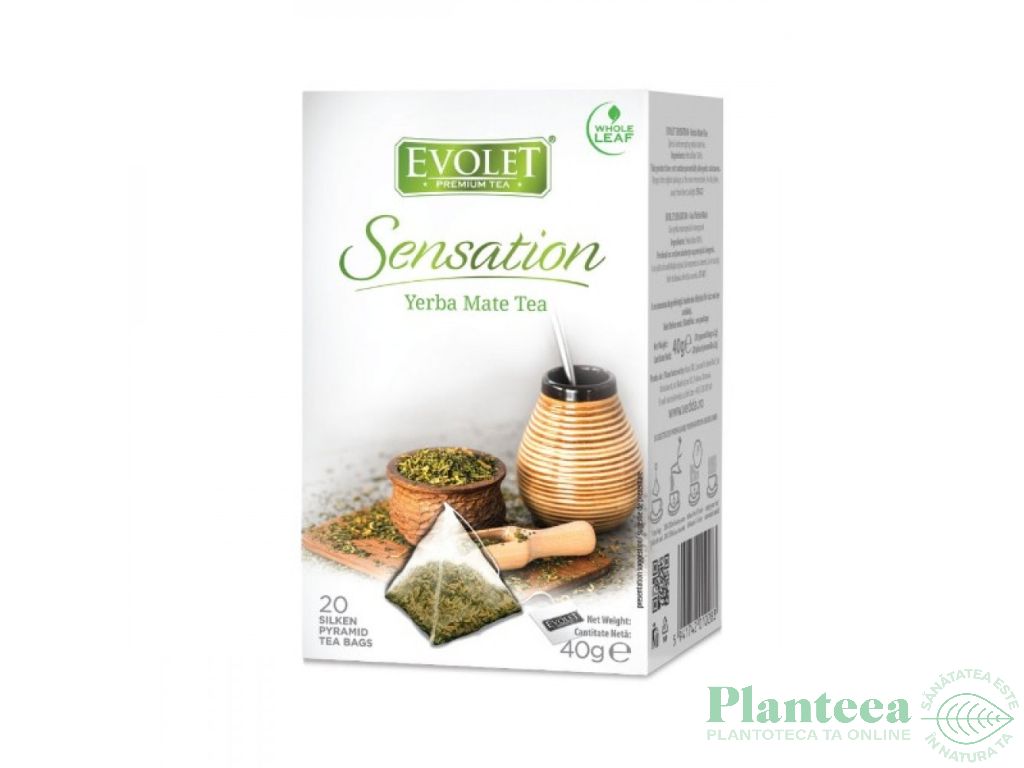 Ceai yerba mate 100% Sensation piramide 20x2g - EVOLET