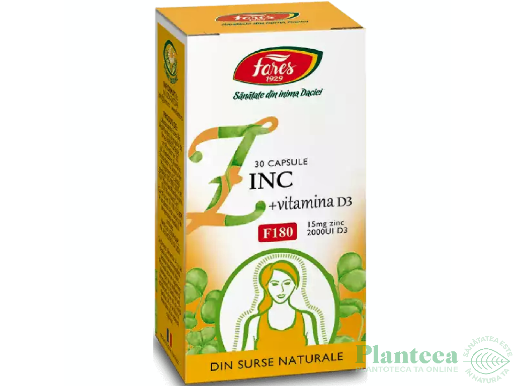 Zinc vitamina D3 30cps - FARES