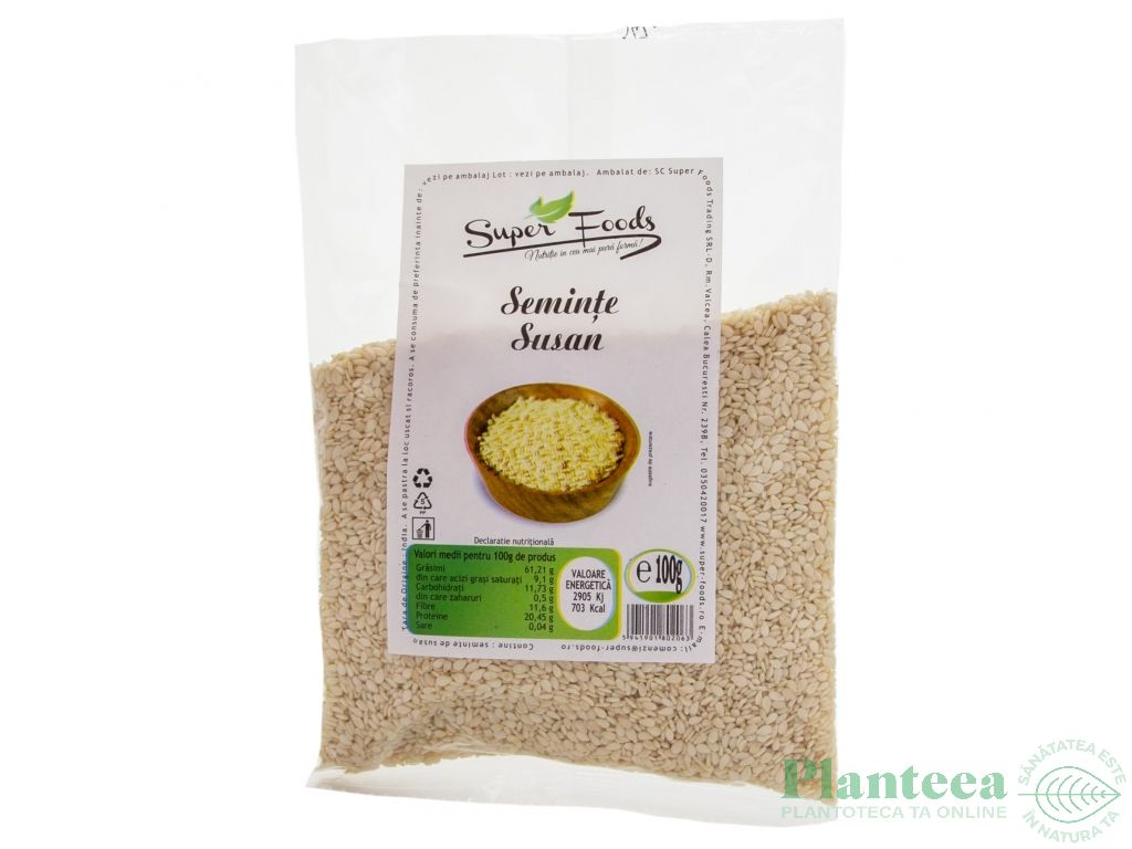 Seminte susan decorticat 100g - SUPERFOODS