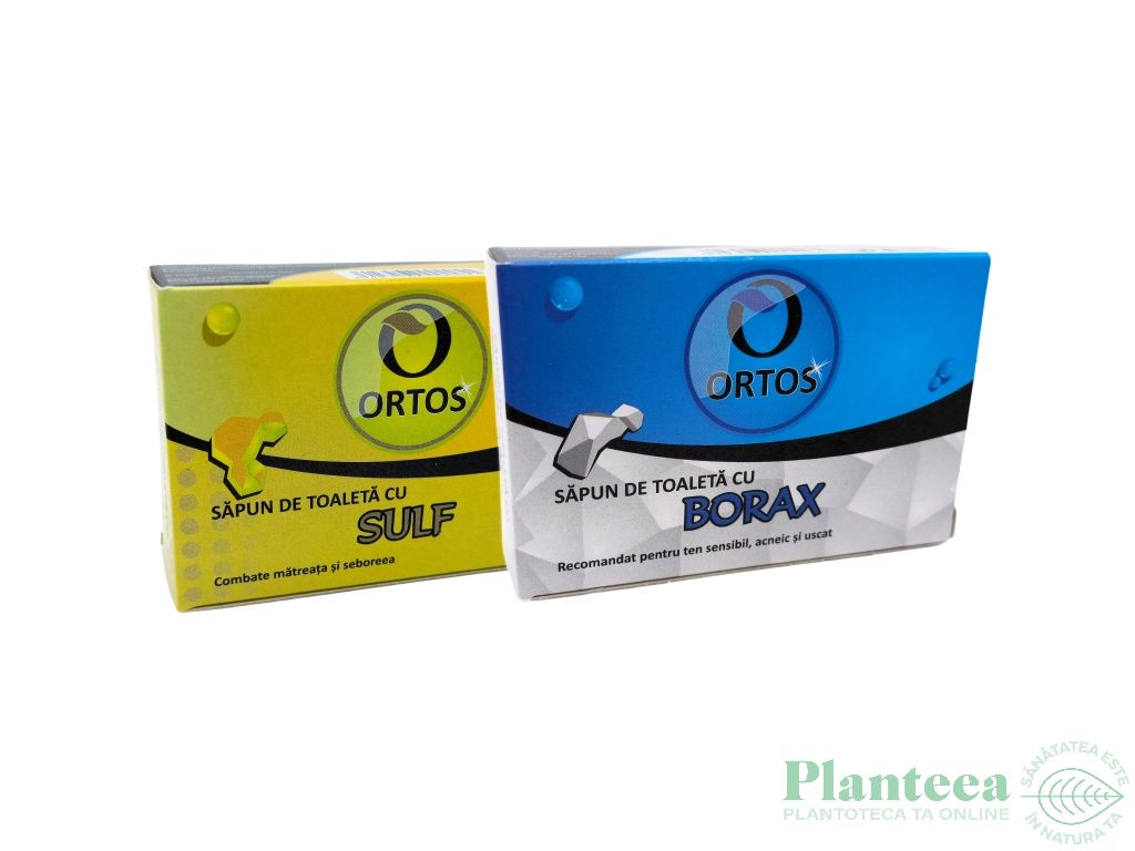 Kit 2 sapunuri terapeutice [Sulf+Borax] 2x100g - ORTOS