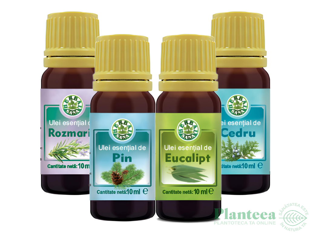 Kit 4 uleiuri esentiale Sauna & Wellness 4x10ml - HERBAL SANA