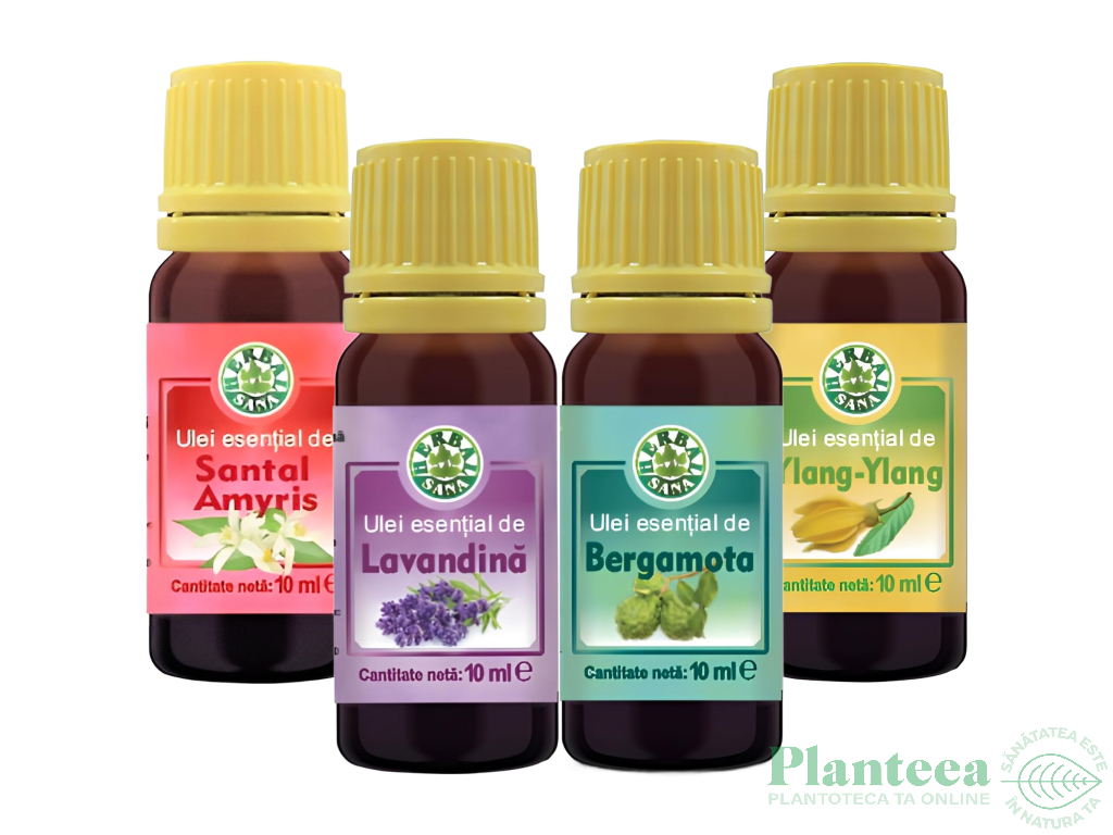 Kit 4 uleiuri esentiale Combaterea depresiei si anxietatii 4x10ml - HERBAL SANA