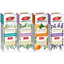 Pachet 4uleiuri esentiale de baza 100% pure 4x10ml - FARES