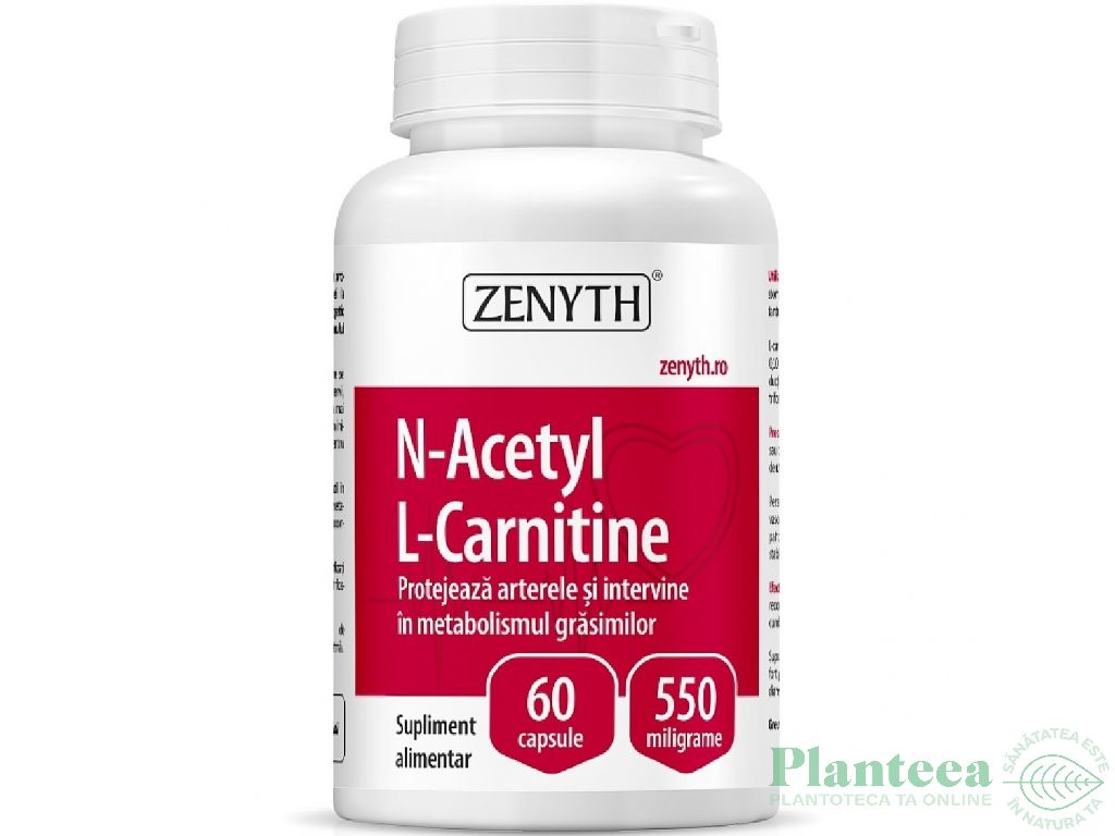 Nacetyl L carnitina 550mg 60cps - Zenyth, pret 48,4 lei - Planteea