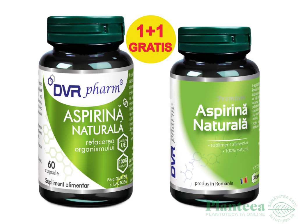 Pachet Aspirina naturala 60+30cps - DVR PHARM