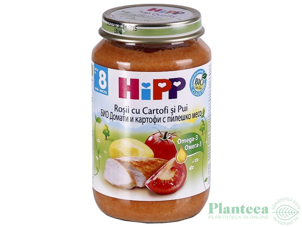 Piure tomate cartofi pui bebe +8luni 220g - HIPP ORGANIC
