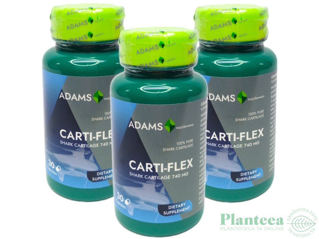 Pachet CartiFlex [Cartilaj rechin] 740mg 3x30cps - ADAMS SUPPLEMENTS