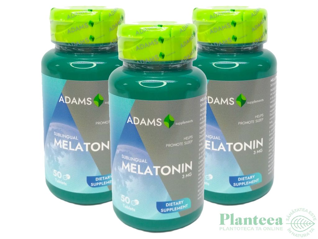 Pachet Melatonina 3mg 3x50cp - ADAMS SUPPLEMENTS