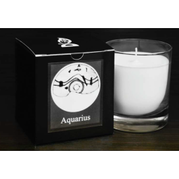 Candela sticla ceara soia Zodiac Aquarius 130g - D`ECO