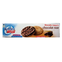 Biscuiti glazura ciocolata neagra fara zahar 160g - KARELEA