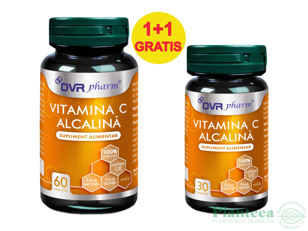 Pachet Vitamina C alcalina 60+30cps - DVR PHARM