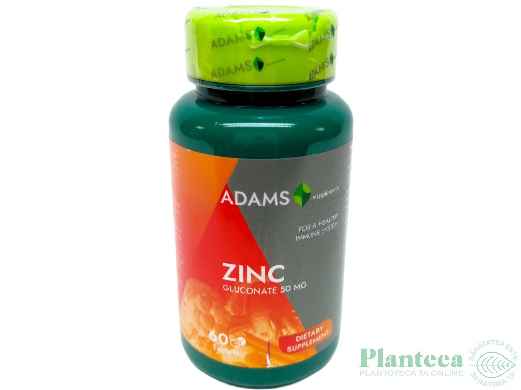 Zinc gluconat 50mg 60cp - ADAMS SUPPLEMENTS