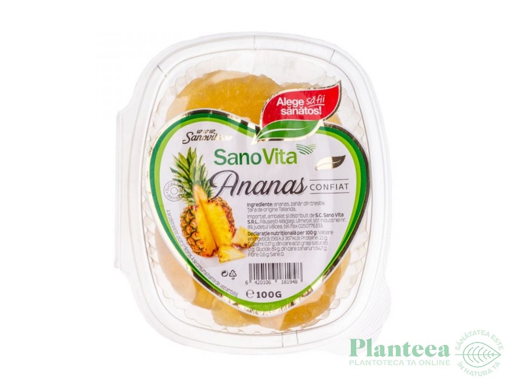 Ananas confiat 100g - SANOVITA