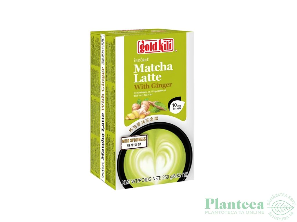 Latte instant matcha ghimbir plicuri 10x25g - GOLD KILI