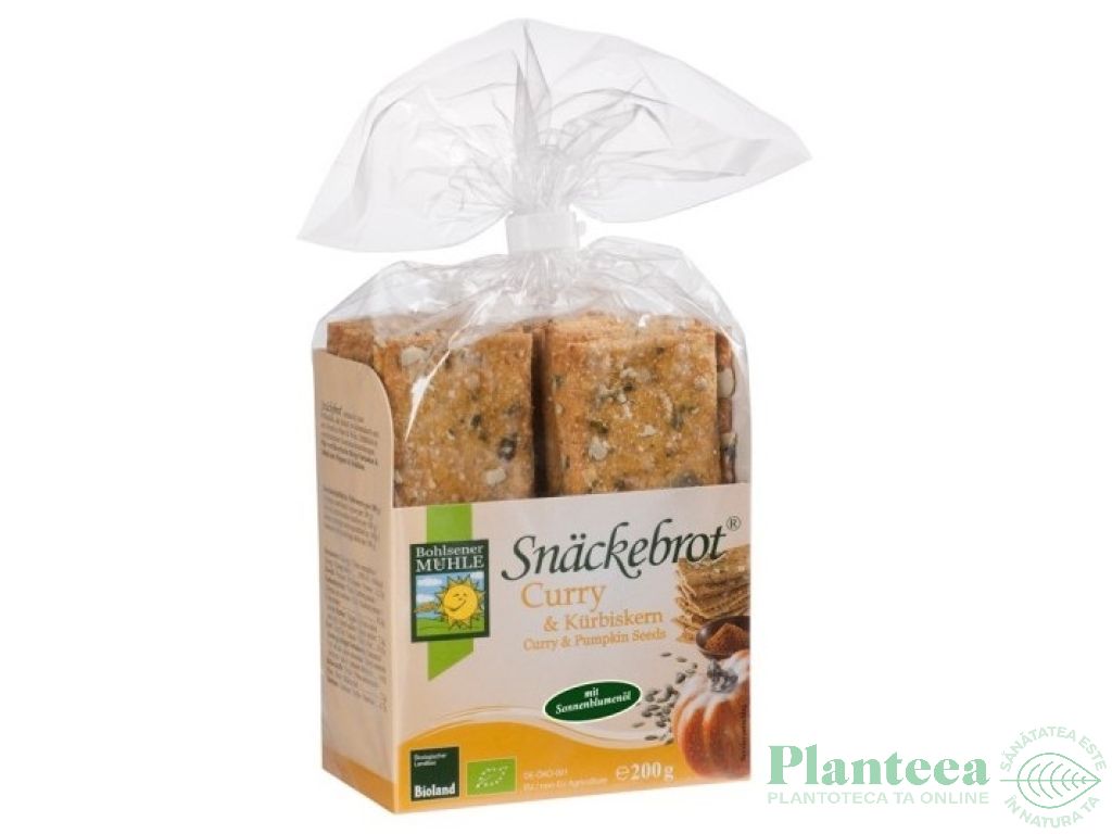 Crackers seminte dovleac curry eco 200g - BOHLSENER MUHLE