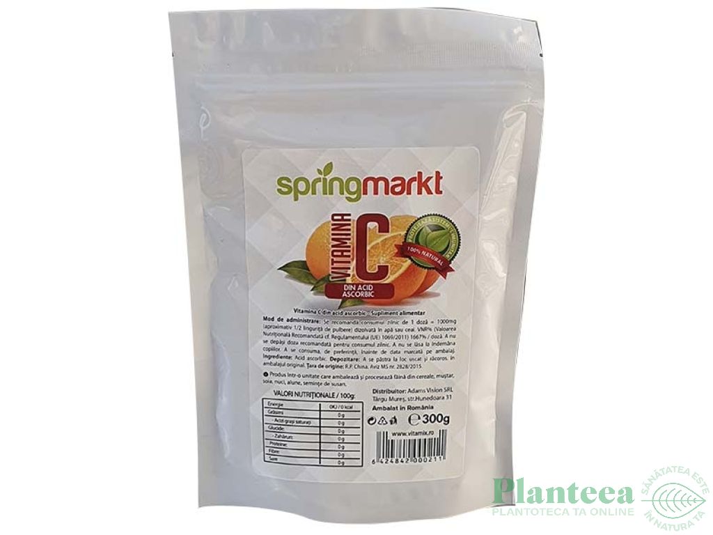 Pulbere vitamina C [acid ascorbic] 300g - SPRINGMARKT