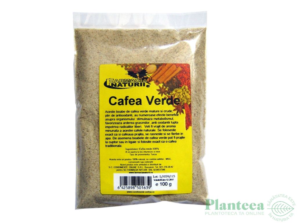 Cafea verde macinata 100g - FARMACIA NATURII